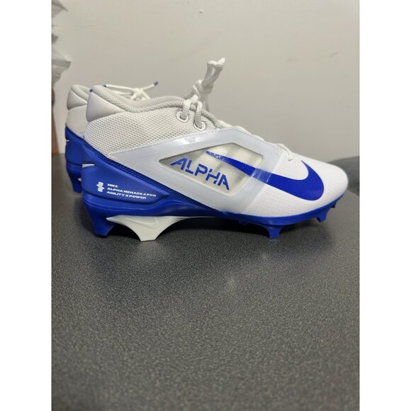 Nike Alpha Menace 4 Pro Football Cleats FD7037-103 White Royal Blue Size 9 - Picture 6 of 10